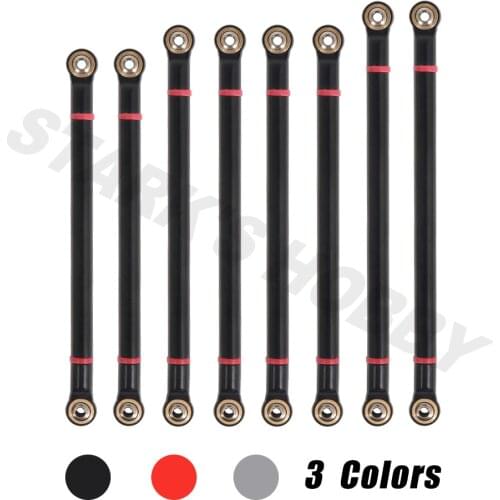 8pcs Aluminum Alloy Threaded Aluminum Link with M3 Rod End Set 313mm Wheelbase for 1/10 RC Crawler Car Axial SCX10 RGT 86100