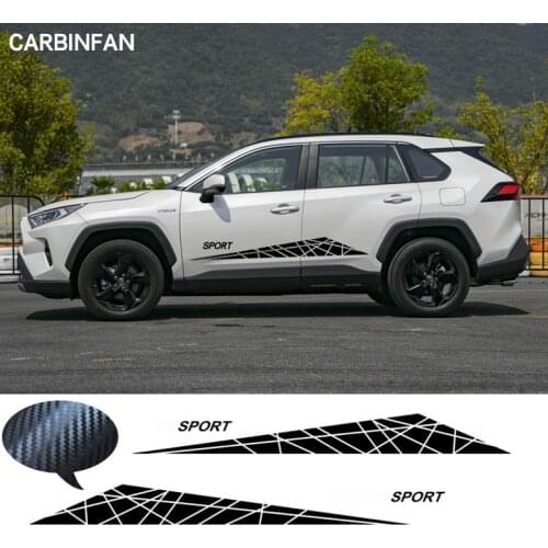 Accessories Car Styling Carbon Fiber Decal Car Side Skirt Sticker Automobiles For Toyota RAV4 RAV 4 2019 2020