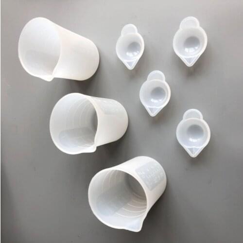 Aouke Measuring Cup Cup Suit DIY Dropper Mould Making 250 ML Cup 100 ML Cups Dropper Sticks Finger Sets of Silicone Mold