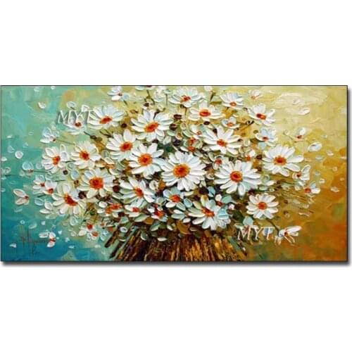 Large Size Palette Canvas Flower Oil Painting Hand-painted Textured Thick Paintings Wall Art For Living Room Bedroom Decoration