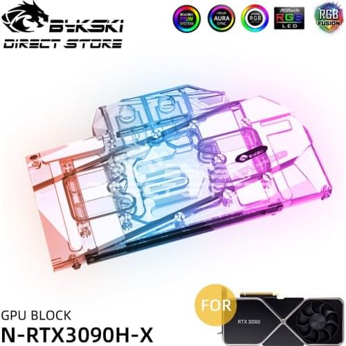 Bykski RGB GPU Water Block Full Coverage For NVIDIA GeForce RTX3090 3080 Founder Edition VGA Cooler Liquid Cooling N-RTX3090H-X