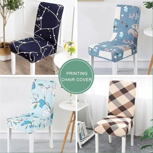 Floral Printed Stretch Chair Cover High Elastic Seat Chair Covers Office Chair Slipcovers For Wedding Dining Room Office Banquet