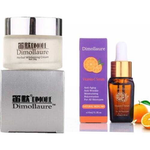 Dimollaure Vitamin C Serum Strong Whitening Cream Acne Treament Remove Freckle Melasma Pigment Melanin Sunburn Spots