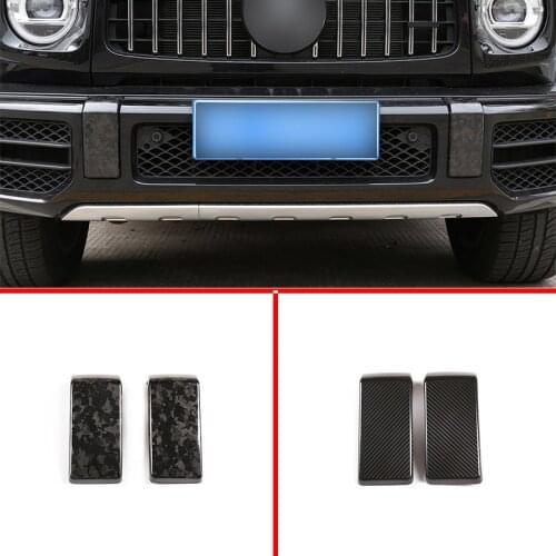 For Mercedes Benz G class G63 2019-20 Real Carbon Fiber/Forged Pattern Car Front Bumper Decoration Cover Car Accessories