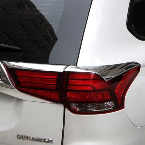 For Mitsubishi Outlander 2016 2017 2018 ABS Chrome Taillight Streamer Trim Rear Tail Lamp Light Bezel Cover Hood Auto Parts