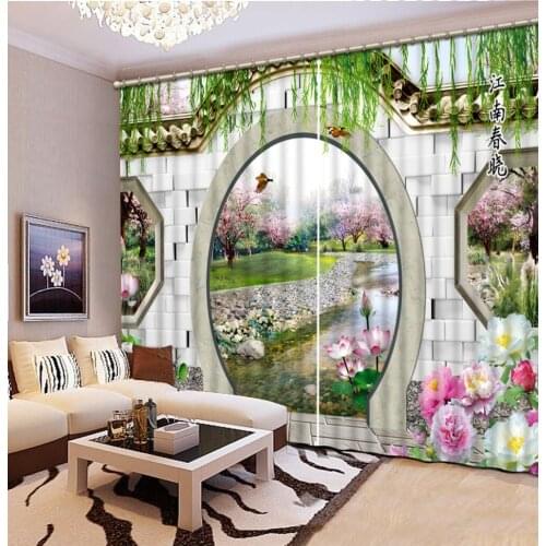 Door curtains scenery curtain Scenery Beauty Digital Photo Printing Blackout 3D Curtains for Living Room Bedding Room Hotel