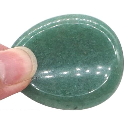 Thumb Worry Stone Natural Gemstone Green Aventurine Crystal Healing Reiki Massage Meditation Pocket PalmStone