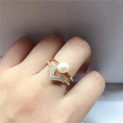 Gold Plated Ring Base Mountings Findings Settings Adjustable Ring Jewelry Parts Fittings Accessories for Pearl Beads