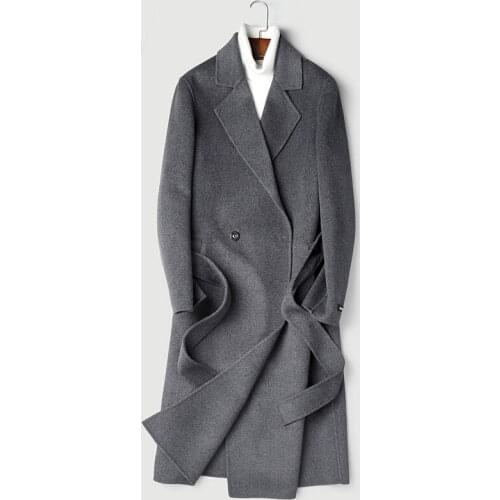 Real 100% Wool Coat 2020 Autumn Winter Jacket Men Double-side Woolen Coats Long Overcoat Abrigo P-S8253Z ZL968