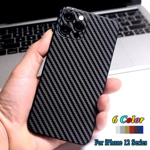 For Apple iPhone 12 Mini 12 Pro iPhone12 Pro Max New Fashion Back Cover Decal Skin 3D Carbon Fiber Rear Protective Sticker Film