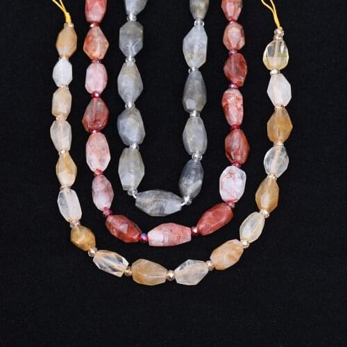 3 Stone Choice,Natural Yellow Strawberry Quartz Crystal Chunky Loose Beads For Pendant Necklace Jewelry Making Bulk DG-34JBEJ