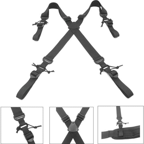 Outdoor Nylon Adjustable X-type Suspenders Multi-function Tactical Duty Belt Load Strap Harness Combat Belt Strape