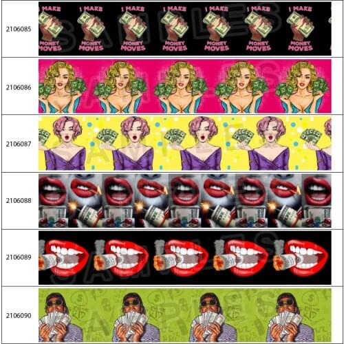 New 10yadrs US Dollars Design Pattern Printed Grosgrain / Satin Ribbons