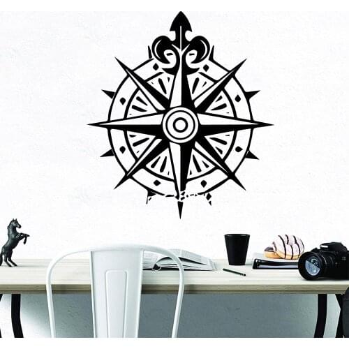 NEW Compass Wall Art Decal Wall Stickers Material For Kids Room Living Room Home Decor Removable Decor Wall Decals muursticker