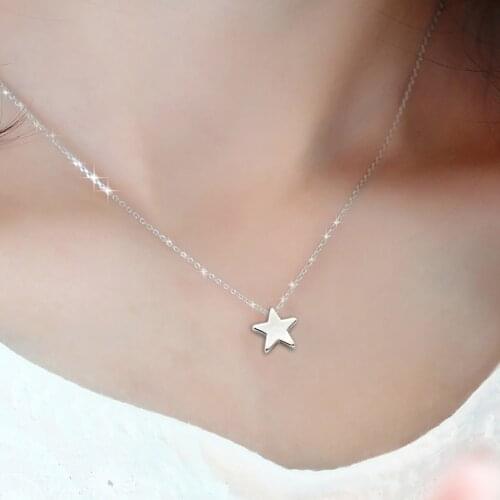 Necklace Star Pendant Decor Clavicle Necklace Jewelry Necklace for Women Simple Design Chain Colar New Fashion Jewelry Gift