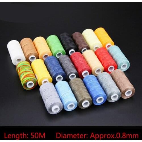 50M 0.8Mm Thickness Waxed Thread For Leather Waxed Cord For Diy Handicraft Tool Hand Stitching Thread Flat Waxed Sewing Line