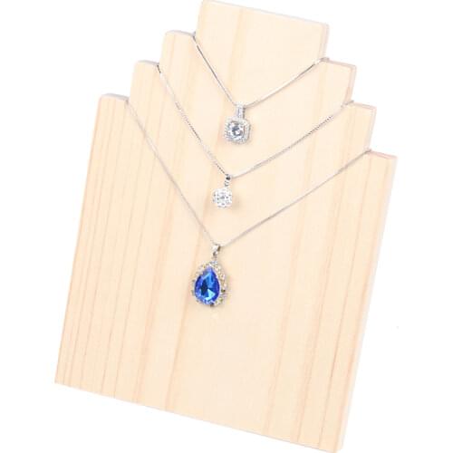 Solid Wood Necklace Pendant Display Board Stand Jewelry Display Storage Holder Necklace Rack Showcase