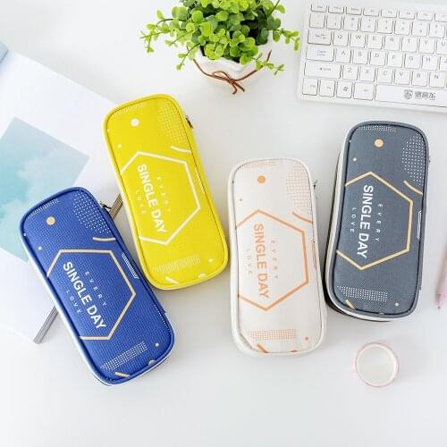 Simple Stationery Korean Style Large Capacity Student Pencil Bag Multi Function Pencil Case Stationery Bag