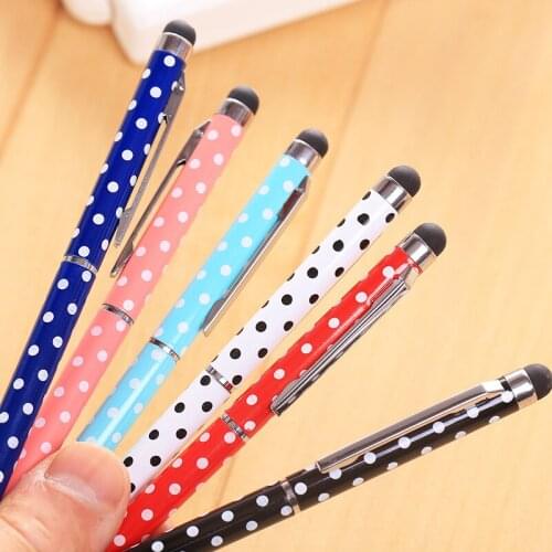 Simple 1pcs Multifunctional Ballpoint Pens Stationery Ballpen Stylus Pen Touch Pen Colors Oily Black