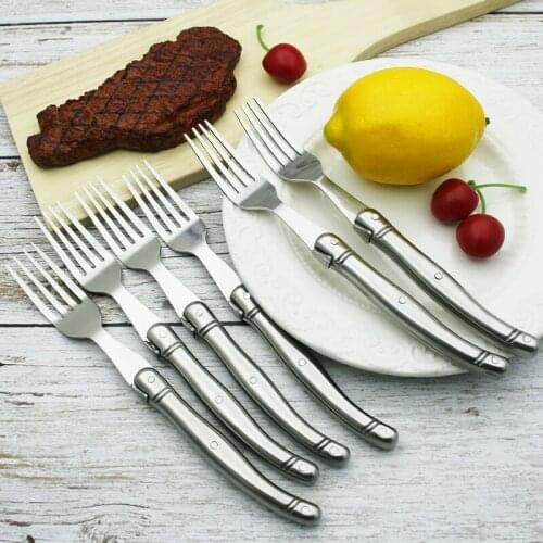 9inch Laguiole Stainless Steel Steak Forks set Silver Dinner Fork Tableware Hollow Handle Cutlery Silverware Tool 2/4/6/8/10pcs