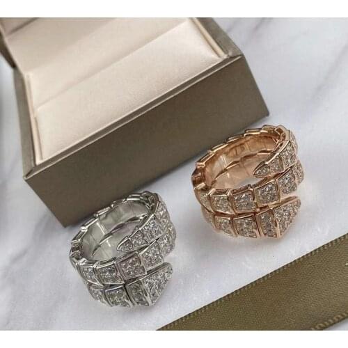 High Qualit 925 Sterling Silver Ring Generous Double Layer Snake Design Unisex Popular Women Man Jewelry