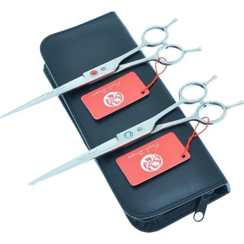 Japanese Steel 7.0" Pet Cutting Scissors 6.5" Dog Thinning Shears Professional Dog Grooming Scissor Animal Beauty Tools A0180B