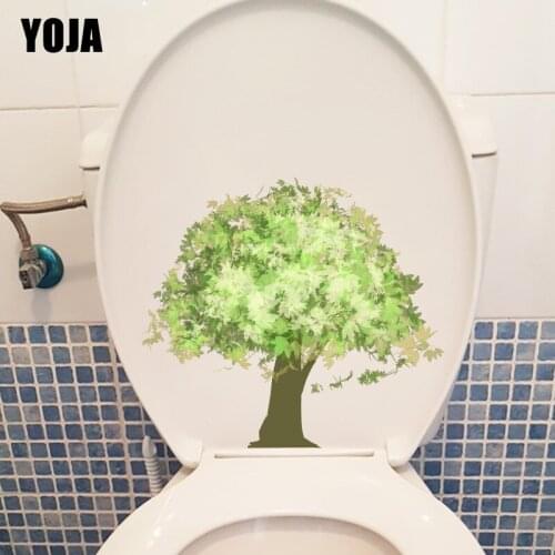 YOJA 21.9X19.7CM Lush Green Trees Kids Rooms Wall Sticker Decal Fresh Home WC Toilet Decoration T1-1746