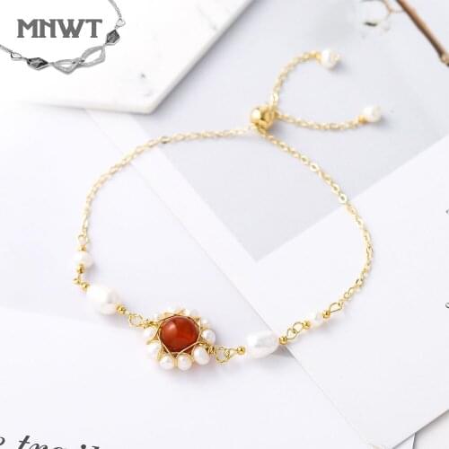 MNWT Fashion Gold Wire Handmade Original Wire Vintage Baroque Bracelet Adjustable Natural Freshwater Pearl Women Bracelets