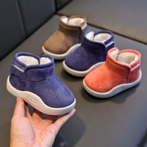 Winter Baby Girls Boys Boots Infant Toddler Shoes Warm Plush Children Boots Soft Bottom Non-slip Windproof Kids Cotton Shoes
