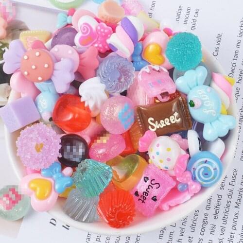 100pc Mini Mixed Kawaii Milk candy Resin Flat back Cabochons for Hair Bow Center Scrapbooking DIY