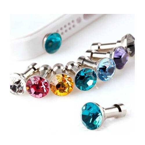 100pc Crystal Anti Dust Plug 3.5 mm Jack Plugs for iPhone 6s 5s 7 Plus Samsung Rhinestones Phones Gadgets Cell Phone Accessories