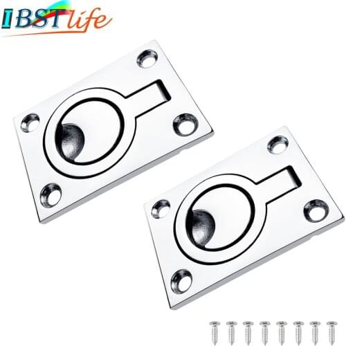 2PCS 62*44mm Stainless Steel 316 Marine Boat Deck Hatch Flush Pull Lift Handle Ring Door Knobs Pull Ring Hardware Accessories