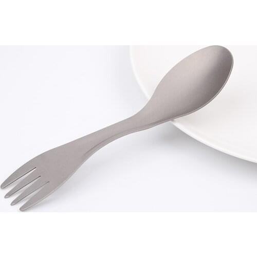 2021 Outdoor Backpack Flatware Ti Titanium Tableware Hike Cookware Utensil Cutlery Picnic Spork Fork Spoon Travel Camp Long