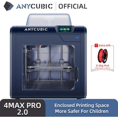 ANYCUBIC 4Max Pro 2.0 DIY FDM 3D Printer with Large Build Volume 270*210*190mm Fully Enclosed Ultra-Silent Impresora 3D Printing