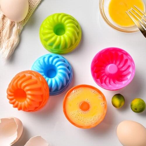 4 Colors 12Pcs Silicone Pastry Muffin Cups Cake Mold Household DIY Pudding Jelly Baking Tools Art Cake Baking Tray Tool Model