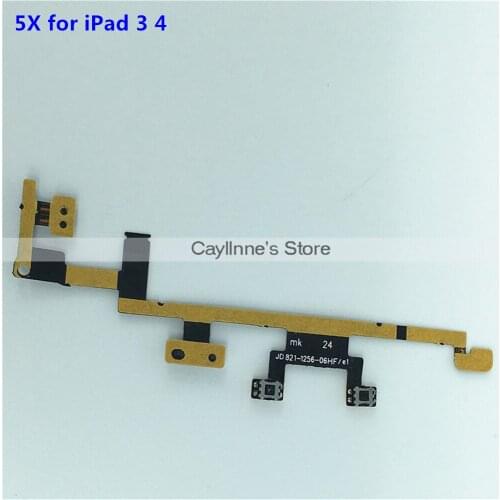 5pcs New Power Flex Cable for iPad 3 4 On off Volume Button Flex Cable Replacment Parts