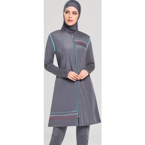 Adasea 1154-19 Anthracite Full Off Hijab Swimwear