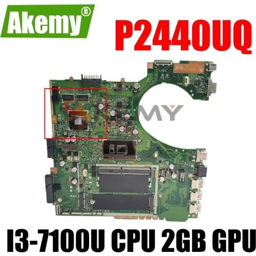 Akemy P2440UQ Laptop motherboard For Asus P2440UQ P2440UV P2440U P2440 original mainboard W/ I3-7100U CPU 2GB GPU