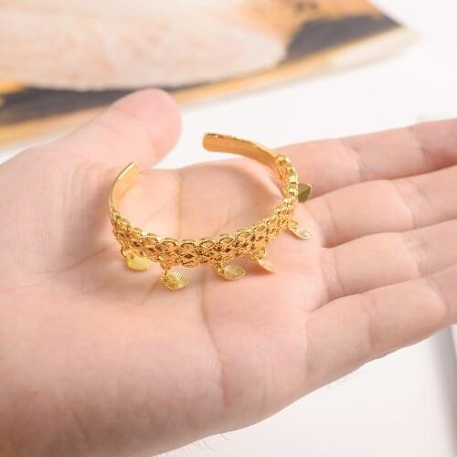 Small cute gold Dubai india Africa Bangle Arab Jewelry Charm girls India anklet Bracelet Jewelry For Kids baby birthday Gift