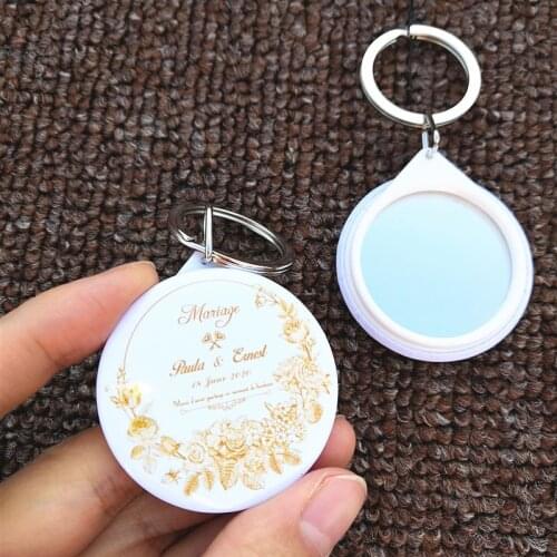 Custom Personalized Keychain Mirror Birthday Baptism First Communion Baby Show Anniversary Guest Gift Primera comunión Bautismo
