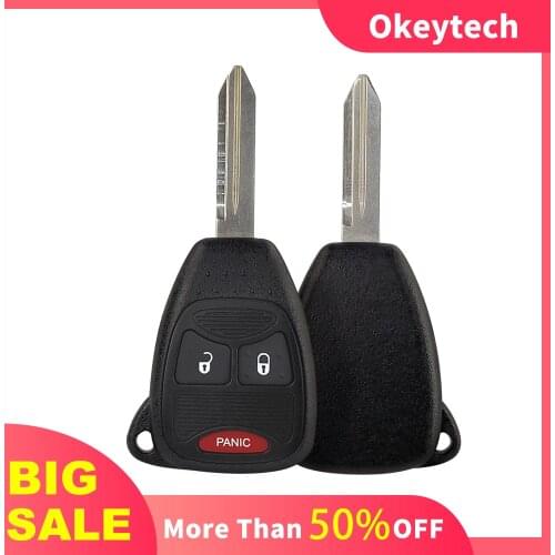 OkeyTech 3 Buttons Remote Car Key Shell Case For Dodge Dakota Durango Charger For Jeep Grand Cherokee For Chrysler 300 Town