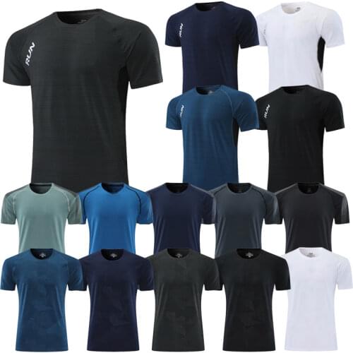 Designer Men High Quality Sport Shirt Homme Running Sweatshirt Quick Dry Tshirts Slim Tops Male Fitness Tee Muscle Bodybuilding
