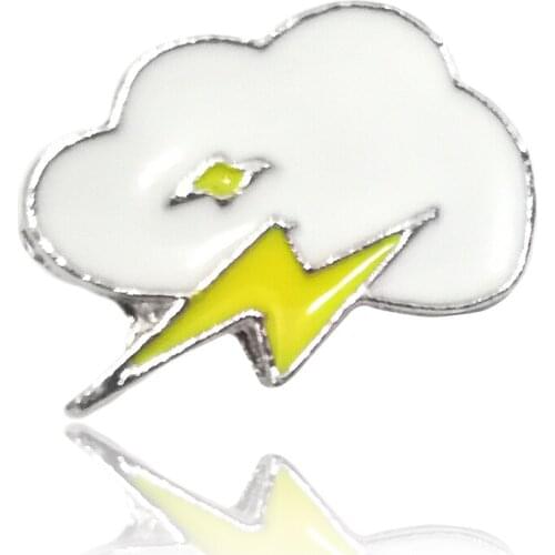 Clouds Lightning Enamel pin Custom Yellow White Brooches For Women Backpacks Clothes Lapel Pin Weather Jewelry Badge