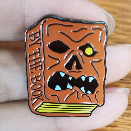 By The Book Evil Dead Army of Darkness Skull Brooch Pins Enamel Metal Badges Lapel Pin Brooches Jackets Jeans Fashion Jewelry
