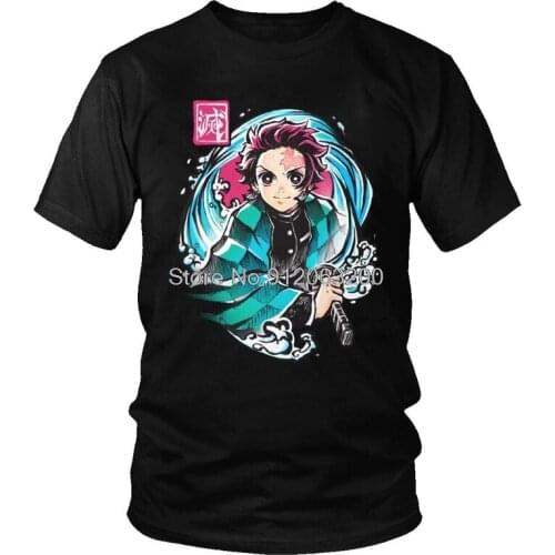 Kamado Tanjiro T Shirts Men Short Sleeve Cotton T-shirts Demon Slayer Kimetsu No Yaiba Tee Novelty Anime Manga Tshirt Streetwear