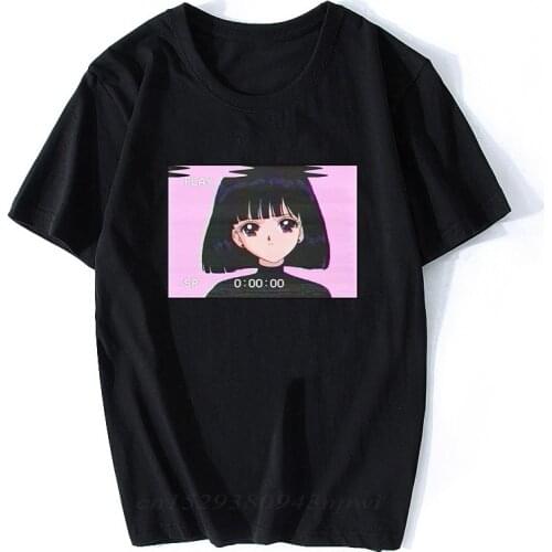 Men T Shirt Sad Guys Retro Japanese Anime Vaporwave Funny T-shirt Novelty Camisetas Hombre Tshirt Aesthetic Men Tumblr