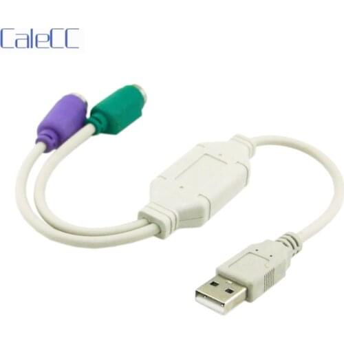 For Dual PS2 PS/2 MINI DIN 6pin to USB 2.0 Adapter Converter Cable for PC Laptop Keyboard Mouse