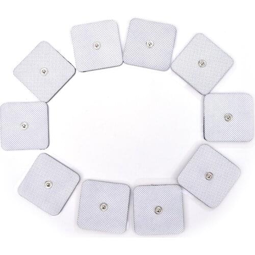 10Pcs Tens Digital Therapy Machine Massager 5*5cm Nerve Stimulator Electrode Pads Tens Electrodes Comfortable Massage Tools
