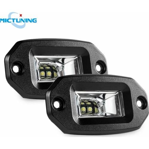 MICTUNING 4.3'' 20W Flush Mount Led Pods Flood LED Work Light Bar Offroad Rear Backup Driving Fog Lamp for Truck Pickups Trailer