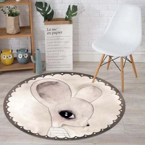 Minimalist Round Floor Mat Kids Cartoon Print Carpets for Living Room Bedroom Area Rugs Home Decor Carpet Child Room play Tapete